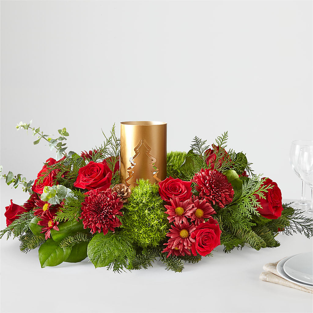 Toast the Season Centerpiece – FLORAL & SILKS, Webster NY