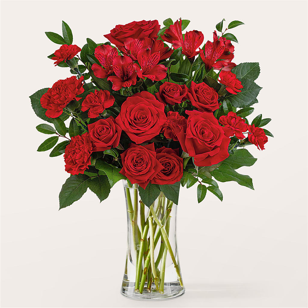 Brilliant Ruby Bouquet – FLORAL & SILKS, Webster NY