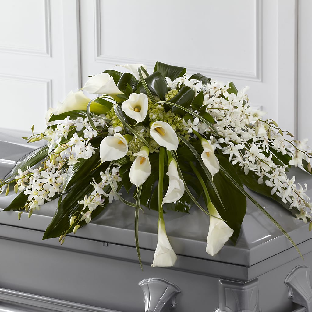 Angel Wings Casket Spray – FLORAL & SILKS, Webster NY