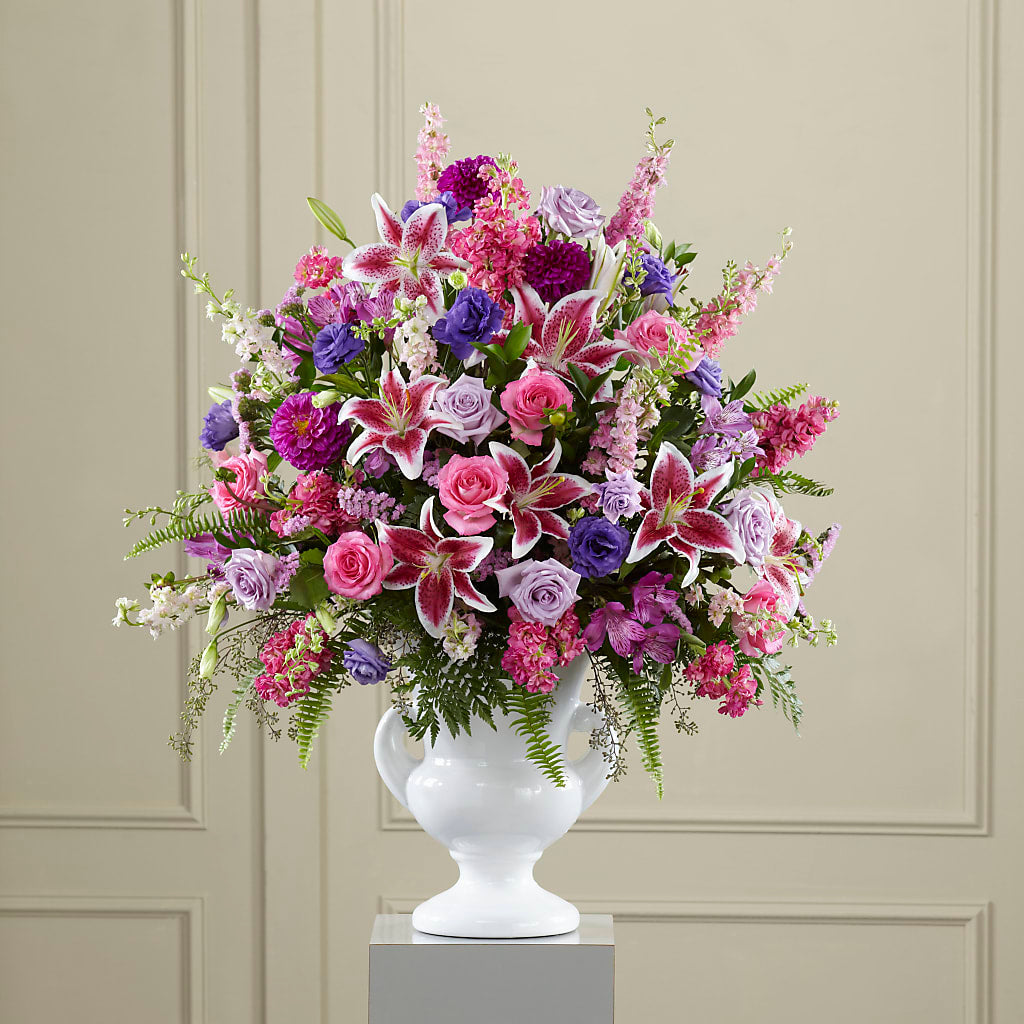 Peaceful Tribute Arrangement – FLORAL & SILKS, Webster NY