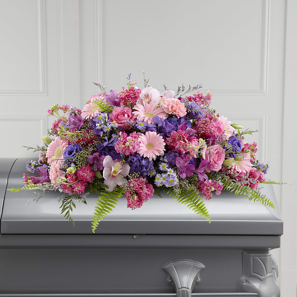 Glorious Garden Casket Spray – FLORAL & SILKS, Webster NY
