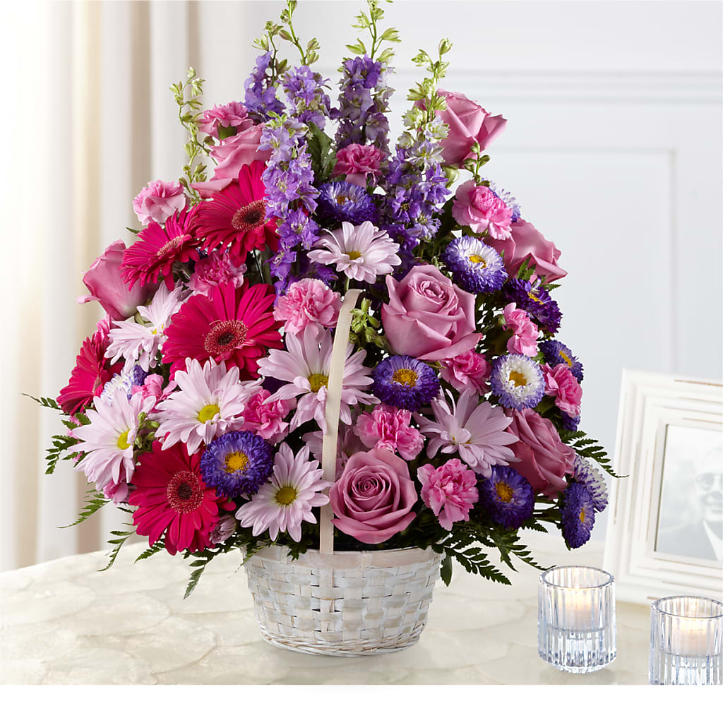 Pastel Peace Basket – FLORAL & SILKS, Webster NY
