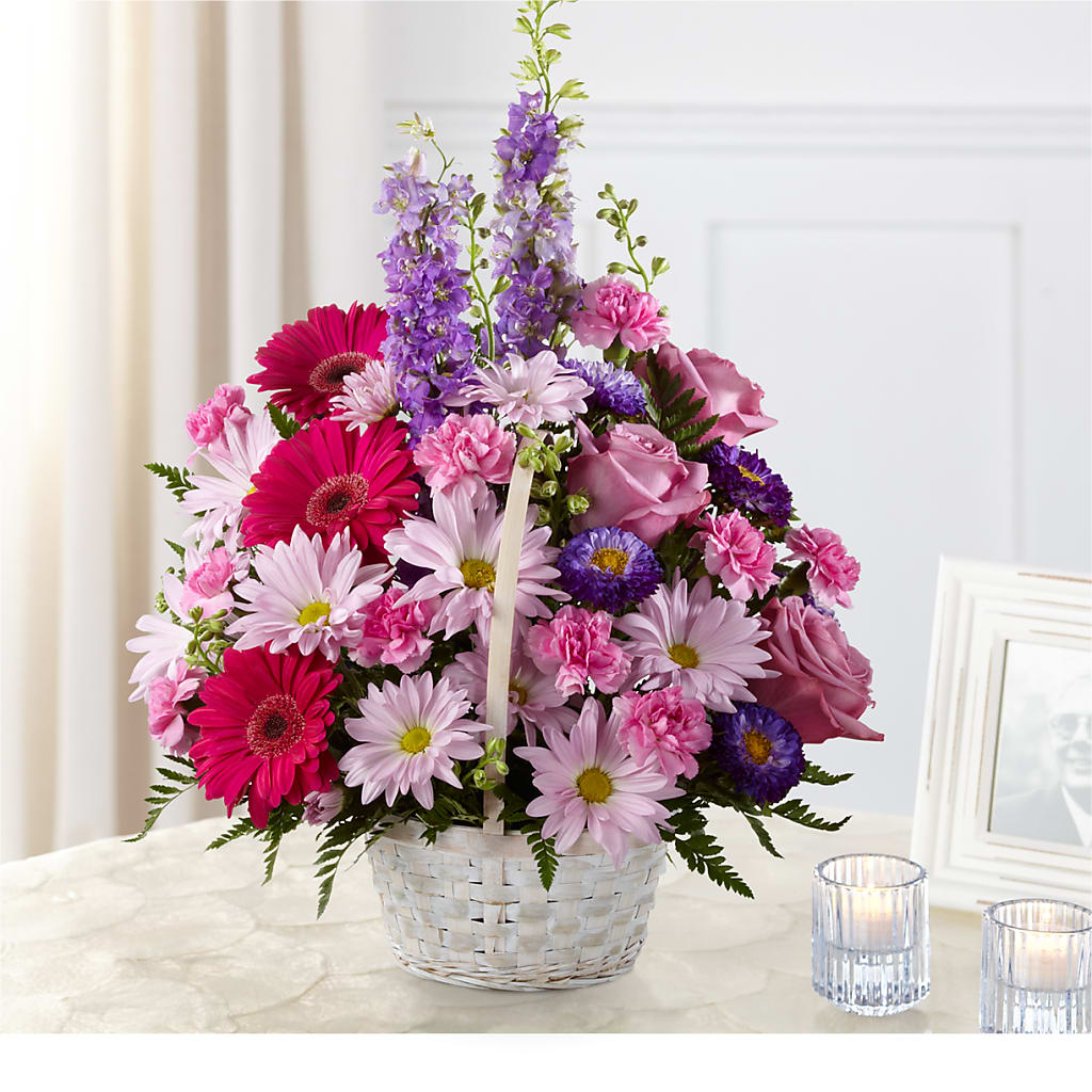 Pastel Peace Basket – FLORAL & SILKS, Webster NY