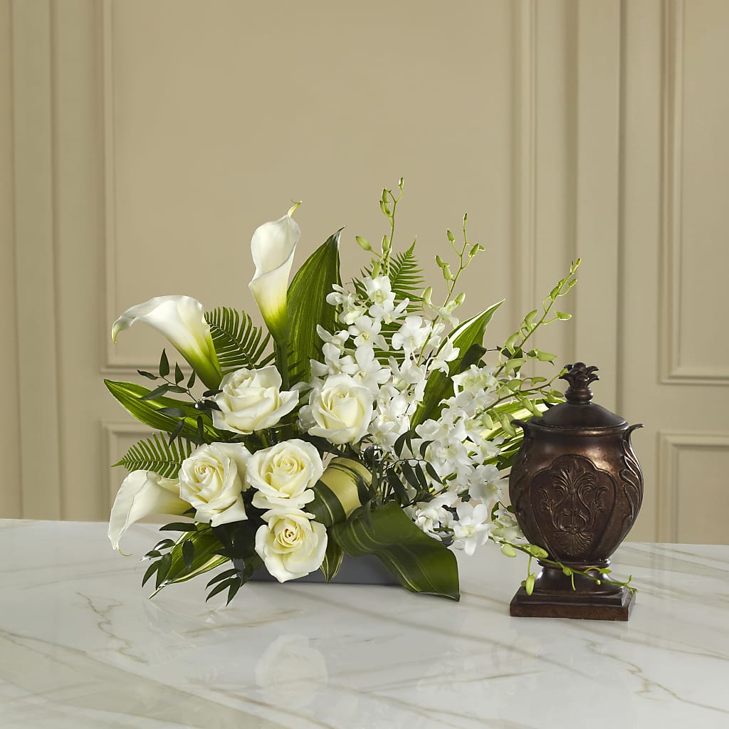 At Peace Arrangement – FLORAL & SILKS, Webster NY