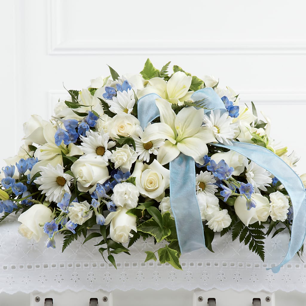 Tender Treasure Casket Spray – FLORAL & SILKS, Webster NY