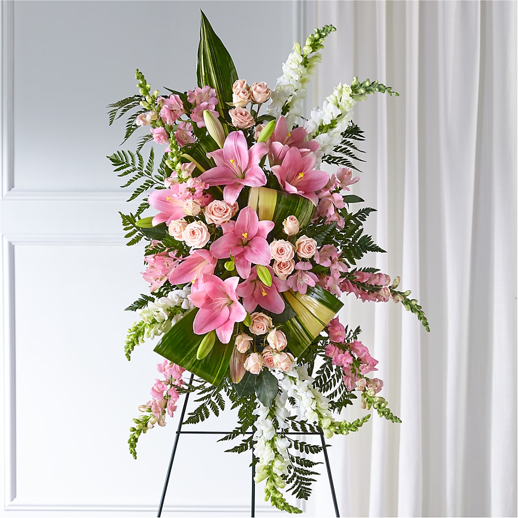 Elegant Embrace Standing Spray – FLORAL & SILKS, Webster NY
