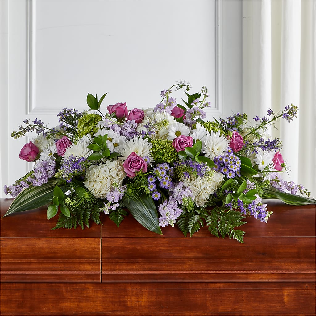 Meadows of Serenity Casket Spray – FLORAL & SILKS, Webster NY