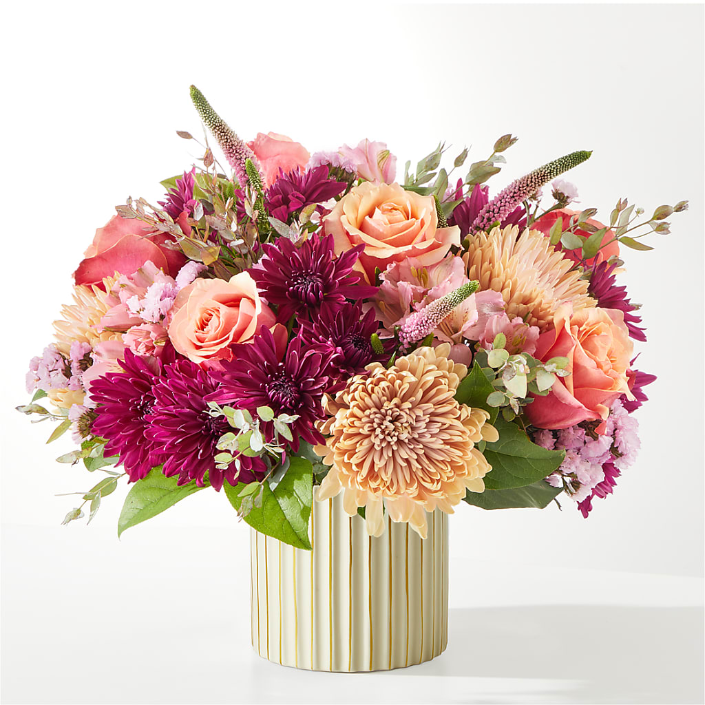 Berry Cobbler Bouquet with Ivory Vase – FLORAL & SILKS, Webster NY