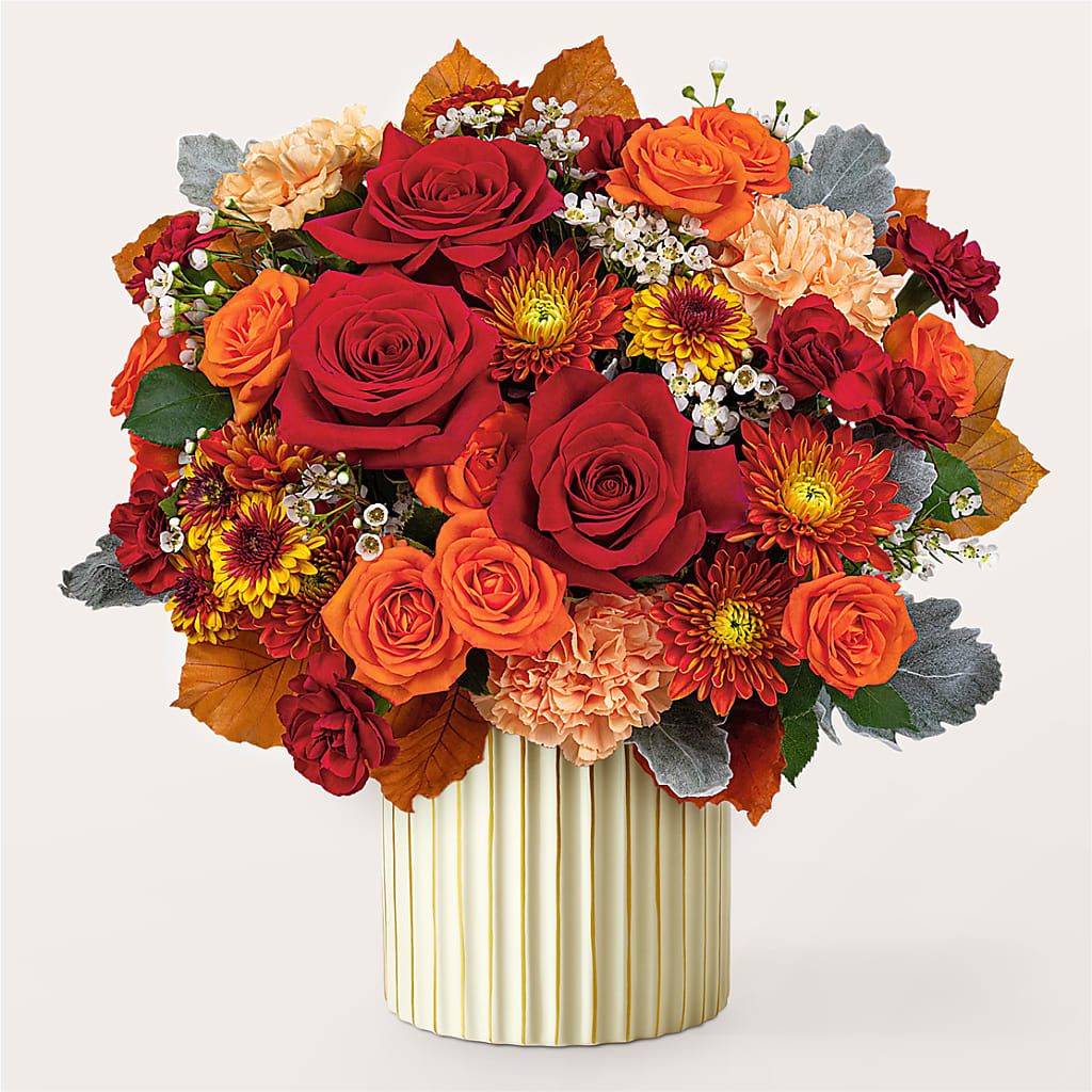 Merlot Bouquet with Ivory Vase – FLORAL & SILKS, Webster NY