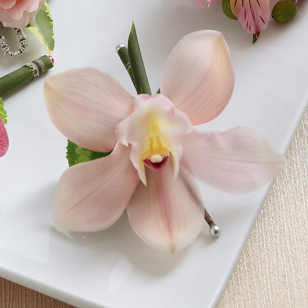 Pink Cymbidium Boutonniere – FLORAL & SILKS, Webster NY