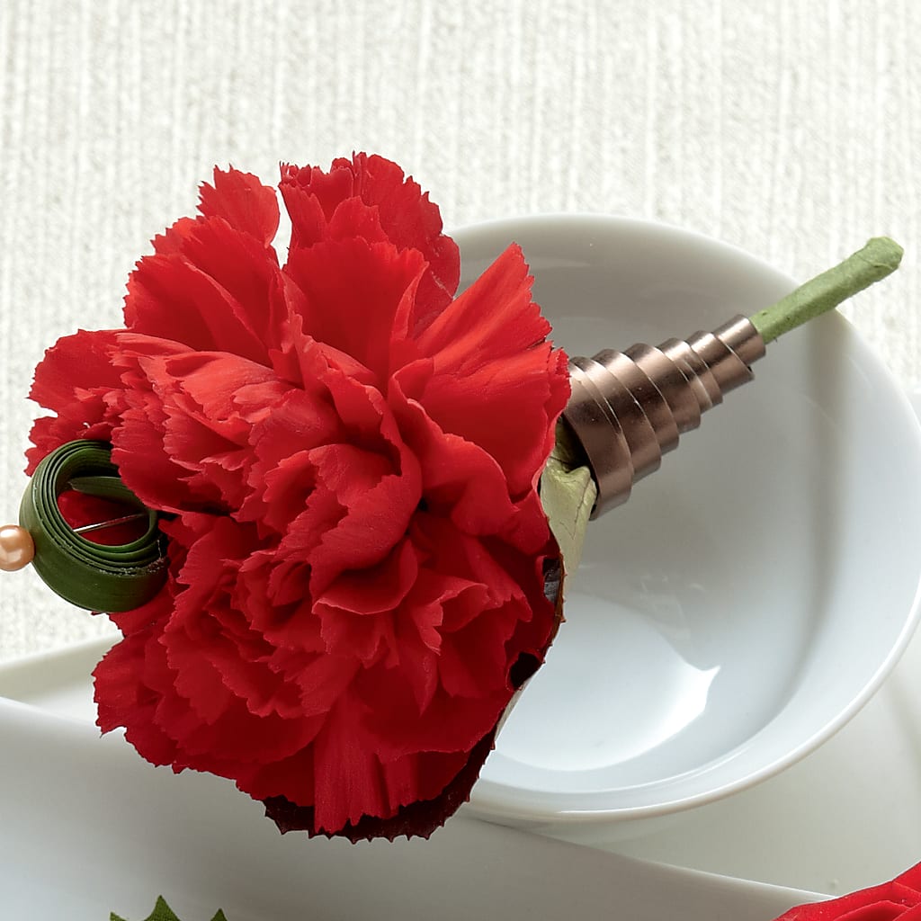 Red Carnation Boutonniere – FLORAL & SILKS, Webster NY
