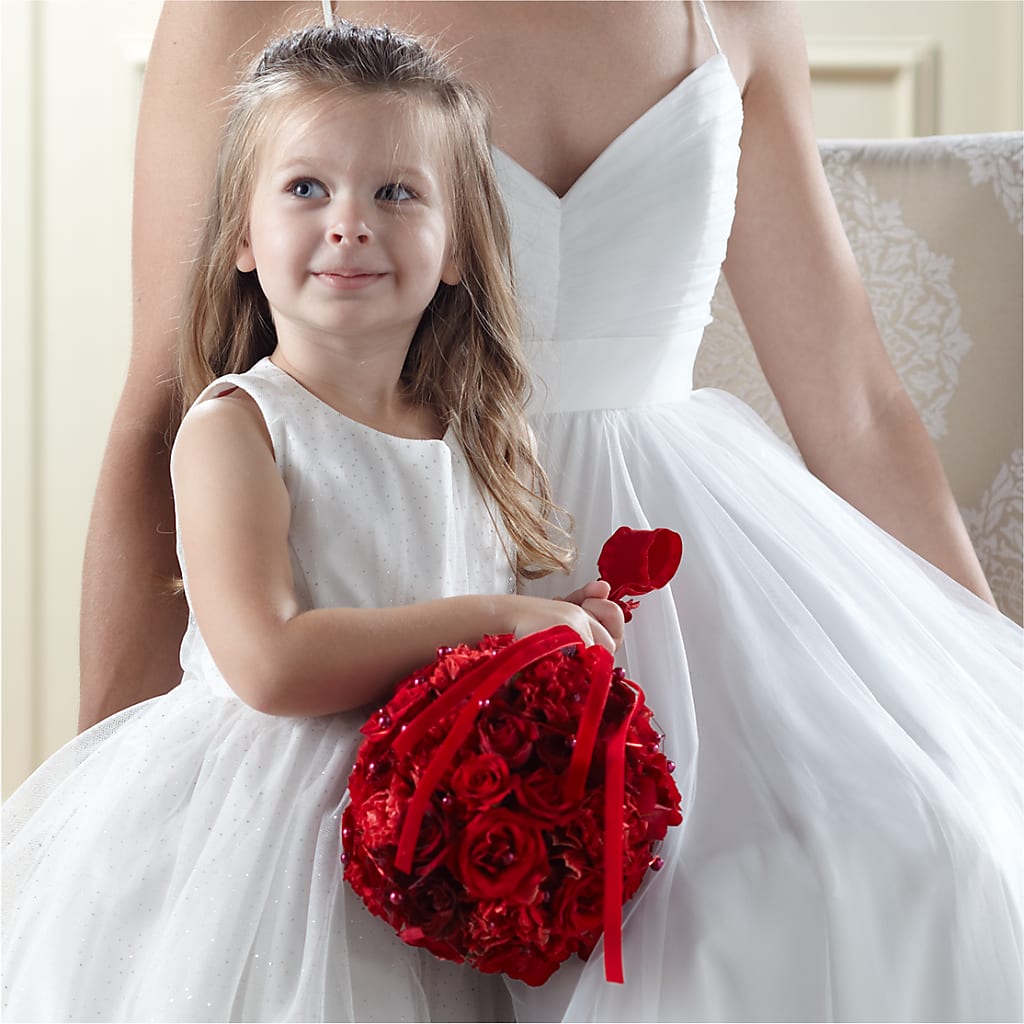 Pure at Heart Flower Girl Arrangement – FLORAL & SILKS, Webster NY