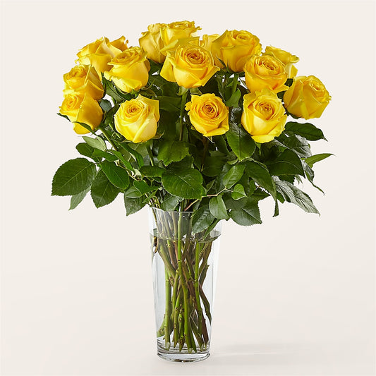Long Stem Yellow Rose Bouquet – FLORAL & SILKS, Webster NY