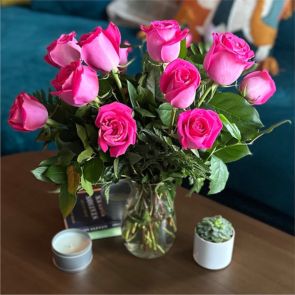 Long Stem Pink Rose Bouquet – FLORAL & SILKS, Webster NY
