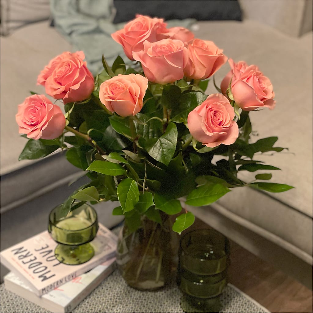 Long Stem Pink Rose Bouquet – FLORAL & SILKS, Webster NY