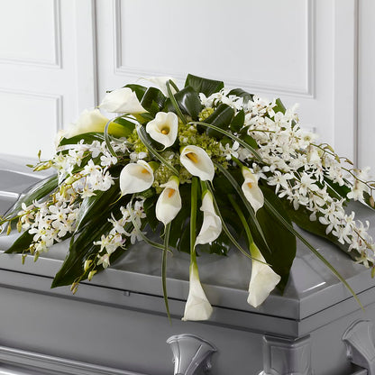 Angel Wings Casket Spray – FLORAL & SILKS, Webster NY
