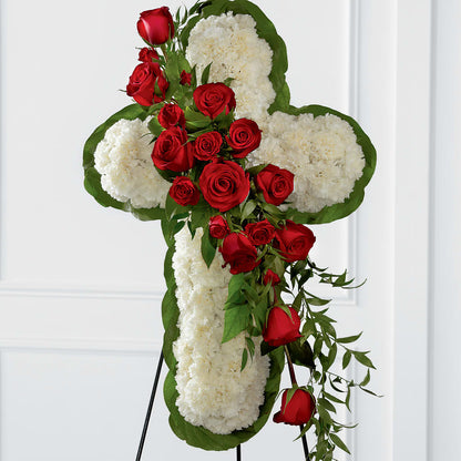 Floral Cross Easel – FLORAL & SILKS, Webster NY