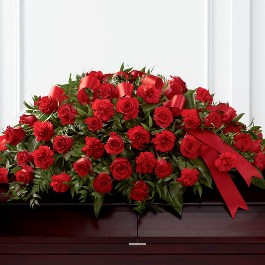 Tribute of Life Casket Spray – FLORAL & SILKS, Webster NY