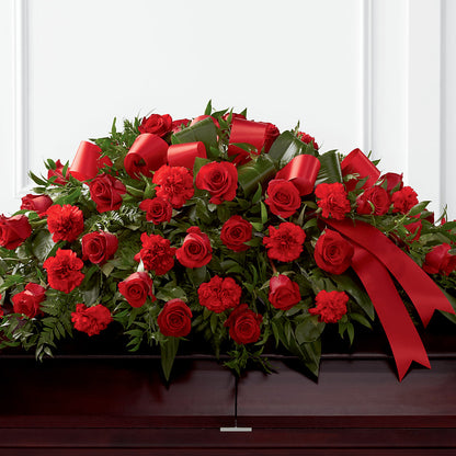 Tribute of Life Casket Spray – FLORAL & SILKS, Webster NY