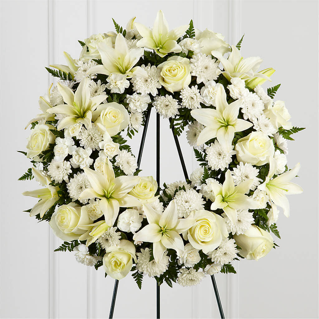 Treasured Tribute Wreath – FLORAL & SILKS, Webster NY