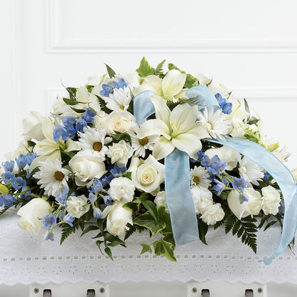Tender Treasure Casket Spray – FLORAL & SILKS, Webster NY