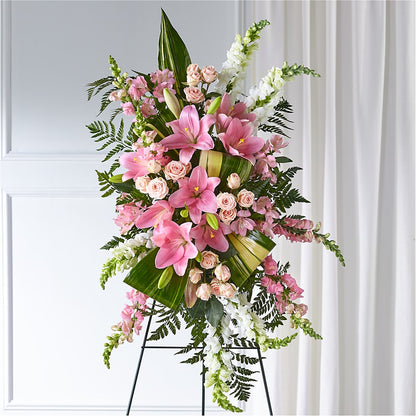 Elegant Embrace Standing Spray – FLORAL & SILKS, Webster NY