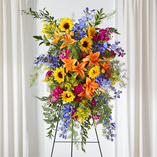 Sunlit Memories Standing Spray (Standard) – FLORAL & SILKS, Webster NY