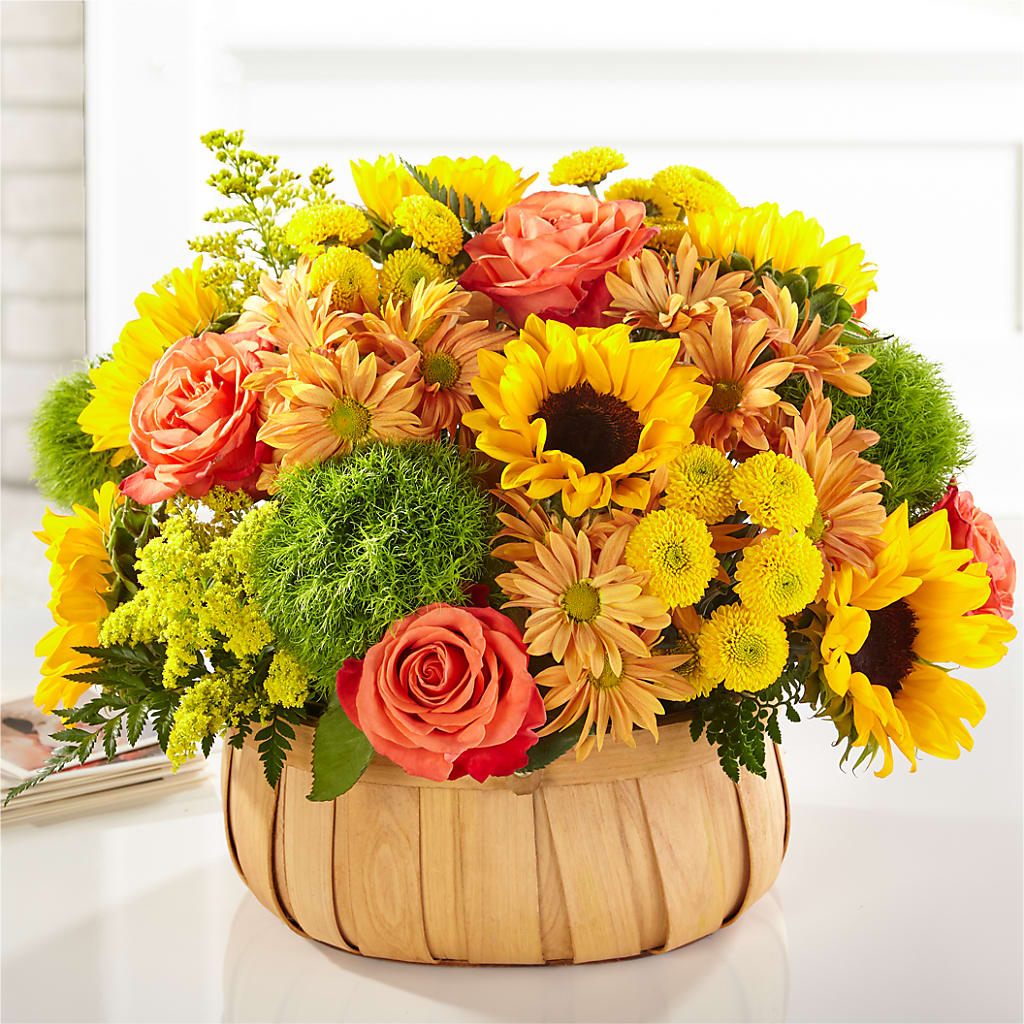 Harvest Sunflower Basket – FLORAL & SILKS, Webster NY