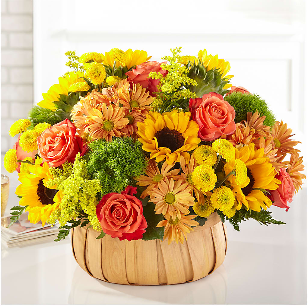 Harvest Sunflower Basket – FLORAL & SILKS, Webster NY