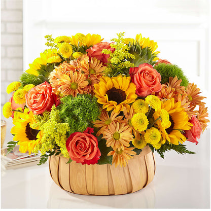 Harvest Sunflower Basket – FLORAL & SILKS, Webster NY