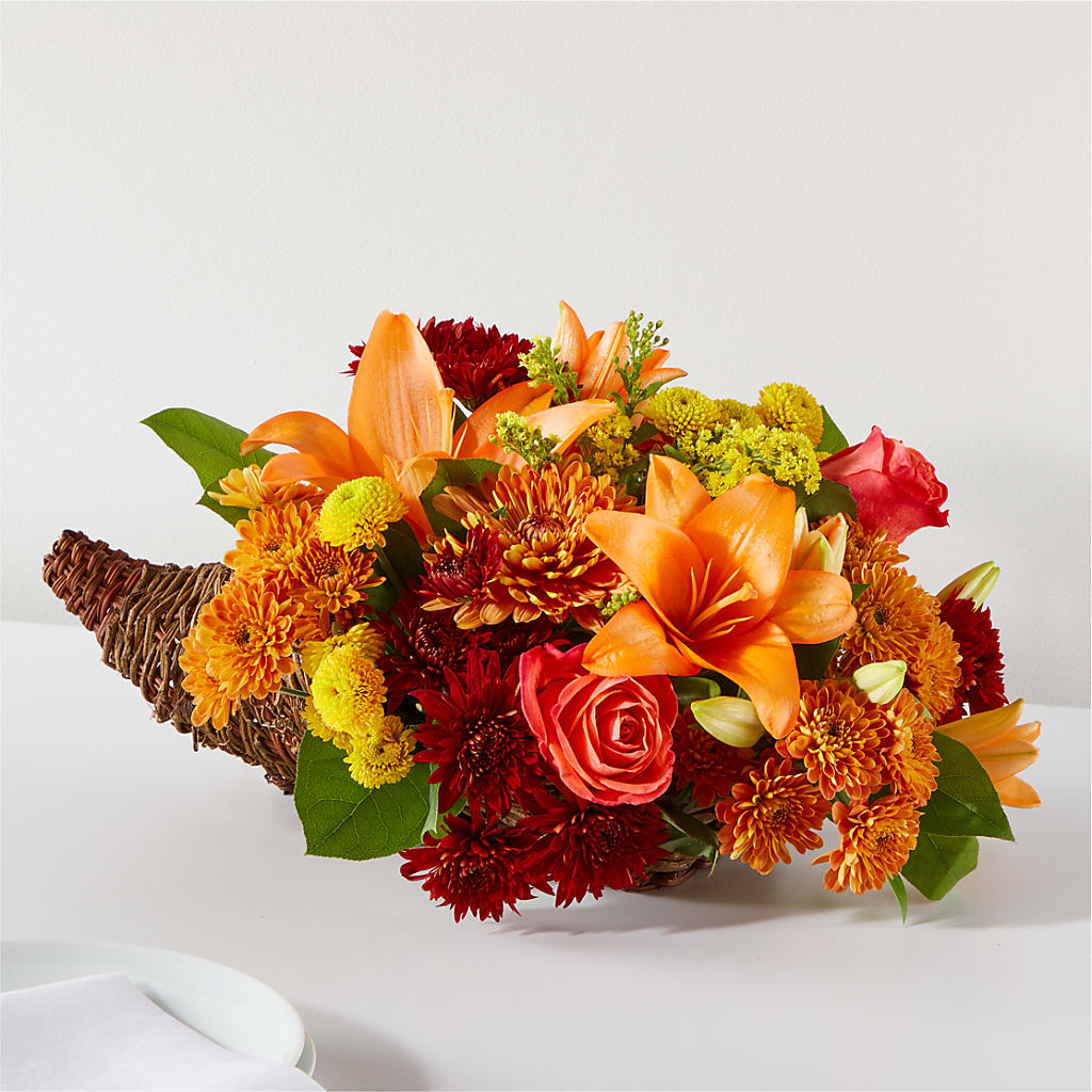 Bouquet of Blessings Cornucopia – FLORAL & SILKS, Webster NY