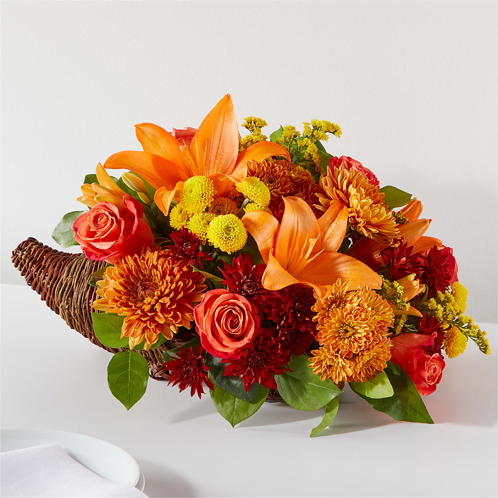 Bouquet of Blessings Cornucopia – FLORAL & SILKS, Webster NY
