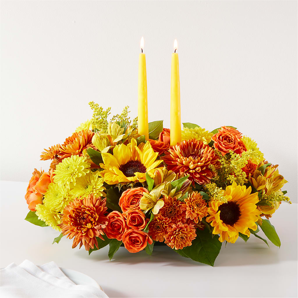 Autumn Harmony Centerpiece – FLORAL & SILKS, Webster NY