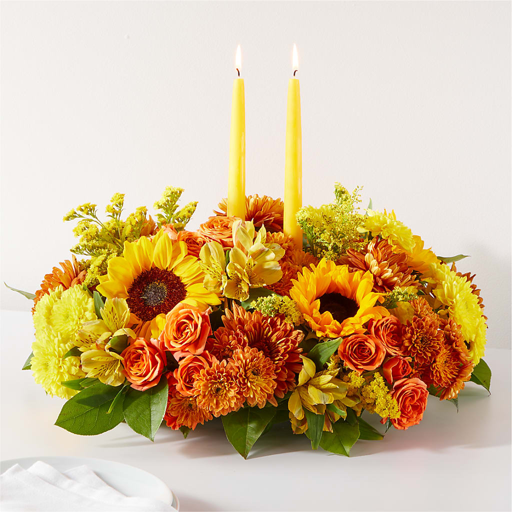 Autumn Harmony Centerpiece – FLORAL & SILKS, Webster NY