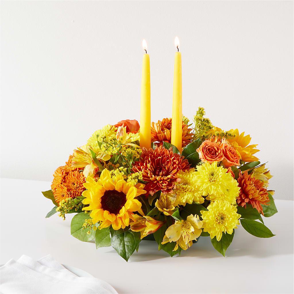 Autumn Harmony Centerpiece – FLORAL & SILKS, Webster NY