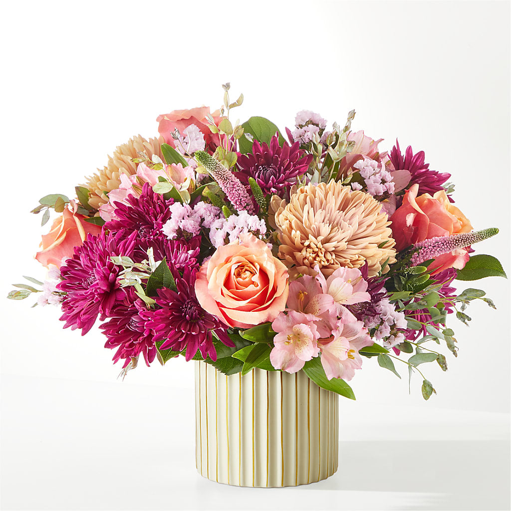 Berry Cobbler Bouquet with Ivory Vase – FLORAL & SILKS, Webster NY