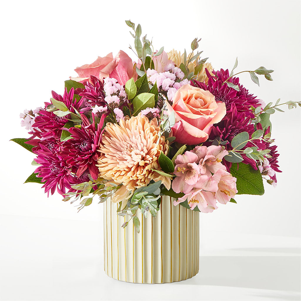 Berry Cobbler Bouquet with Ivory Vase – FLORAL & SILKS, Webster NY