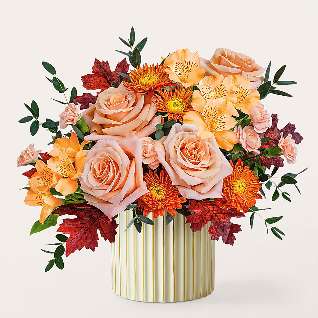 Spiced Latte Bouquet with Ivory Vase – FLORAL & SILKS, Webster NY