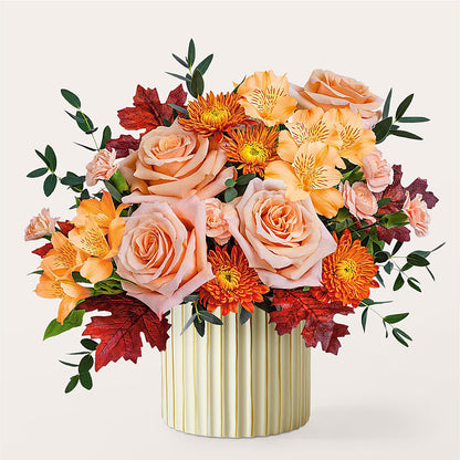 Spiced Latte Bouquet with Ivory Vase – FLORAL & SILKS, Webster NY
