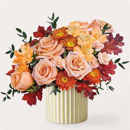 Spiced Latte Bouquet with Ivory Vase – FLORAL & SILKS, Webster NY