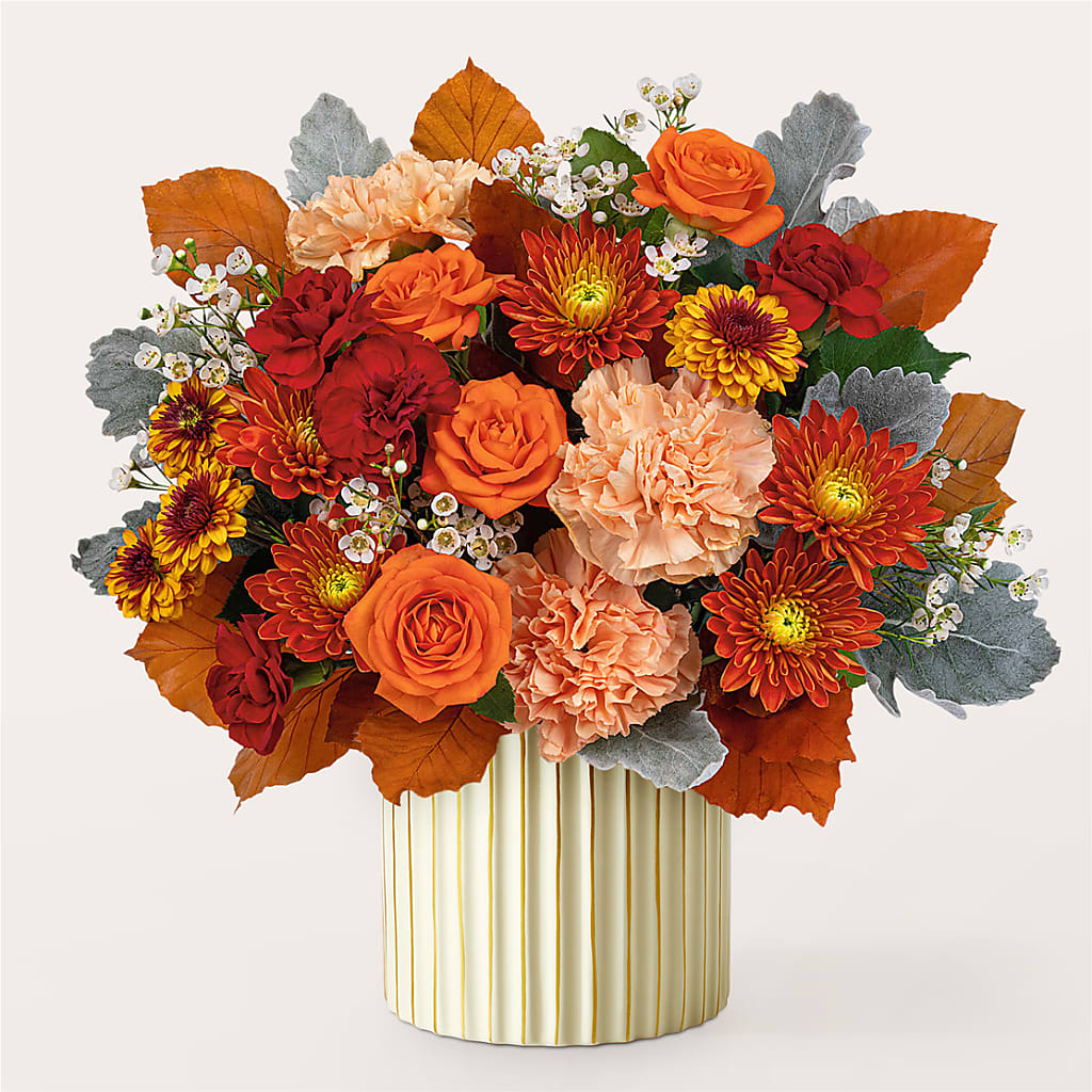 Merlot Bouquet with Ivory Vase – FLORAL & SILKS, Webster NY