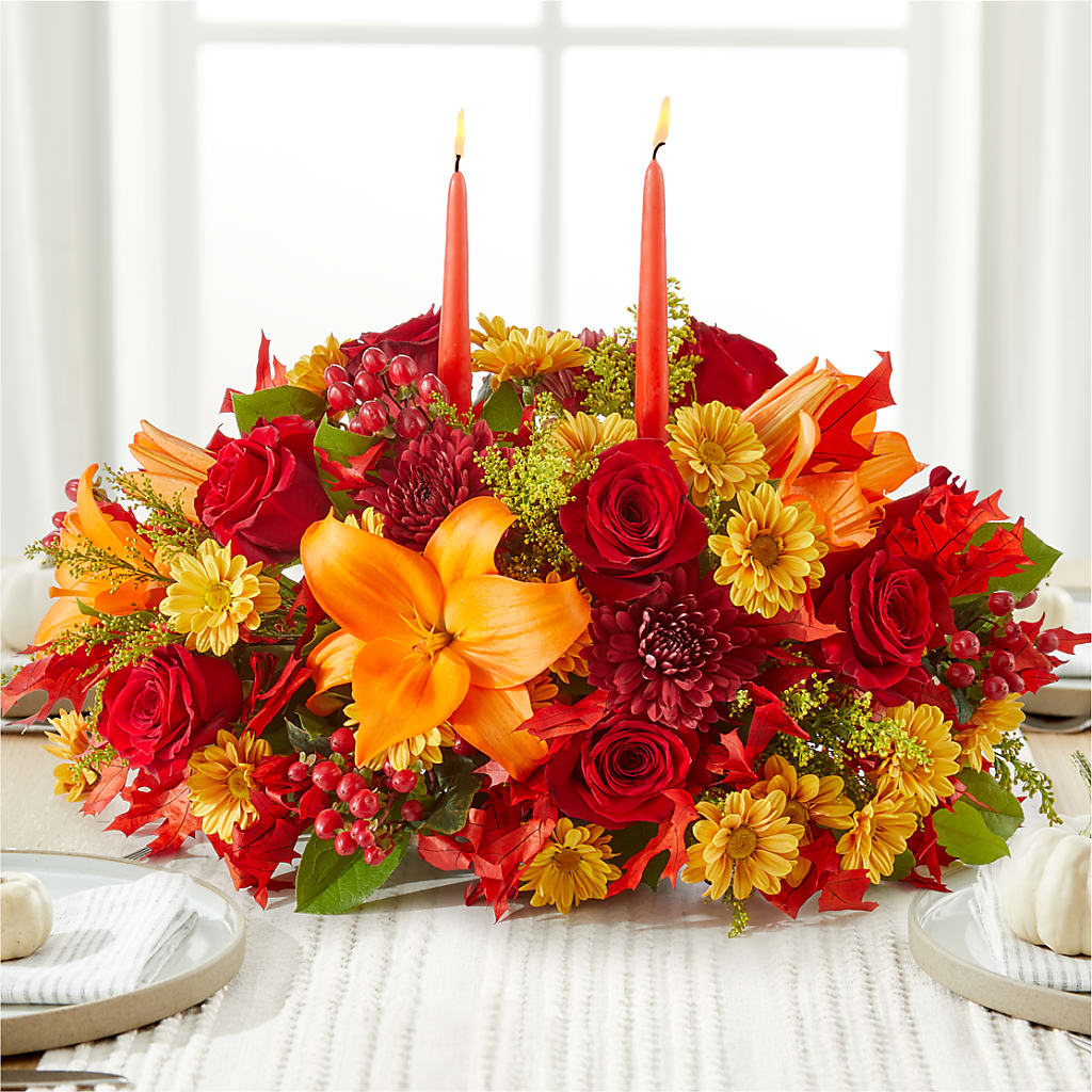 Autumn's Embrace Centerpiece – FLORAL & SILKS, Webster NY