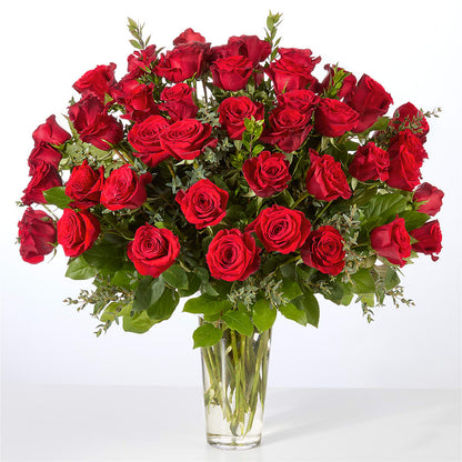 Forever Yours Fifty Stem Red Rose Bouquet – FLORAL & SILKS, Webster NY