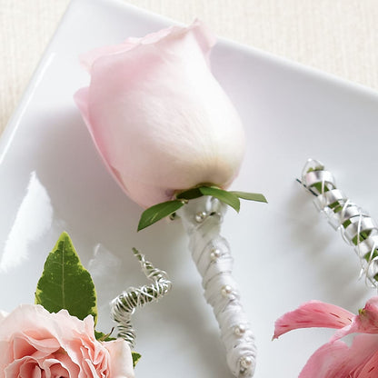 Pink Rose Boutonniere – FLORAL & SILKS, Webster NY