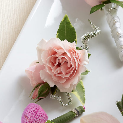 Pink Spray Rose Boutonniere – FLORAL & SILKS, Webster NY